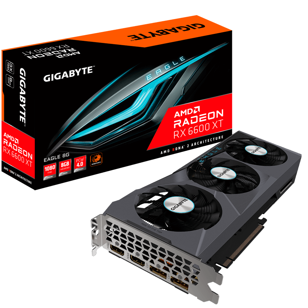 фото Видеокарта gigabyte amd radeon rx 6600 xt eagle (gv-r66xteagle-8gd)