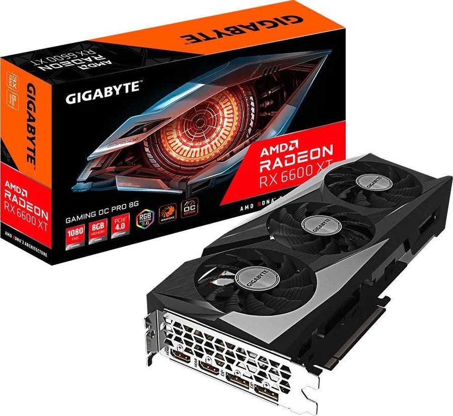 фото Видеокарта gigabyte amd radeon rx 6600 xt gaming oc pro (gv-r66xtgamingoc pro-8gd)