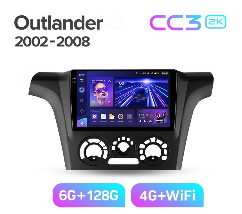 Магнитола TEYES MITSUBISHI OUTLANDER 2002-2008 г рамка под кондиционер CC3 2K 6128ГБ 4289000₽