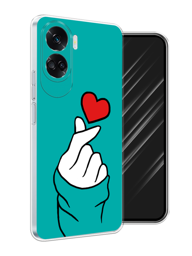 

Чехол Awog на Honor 90 Lite "Маленькое сердечко", Голубой;белый;красный, 6122350-1