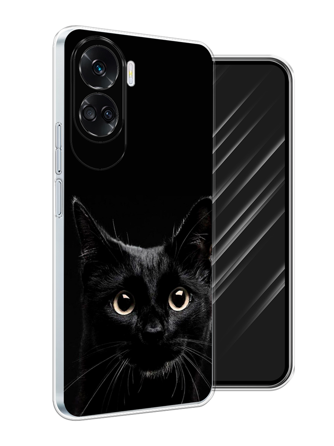

Чехол Awog на Honor 90 Lite "Добрый кот", Черный, 6122350-1