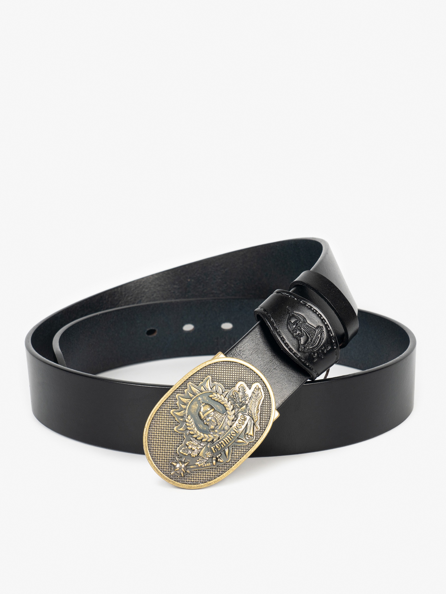 

Ремень мужской Великоросс 74 черный есенинский S, 74