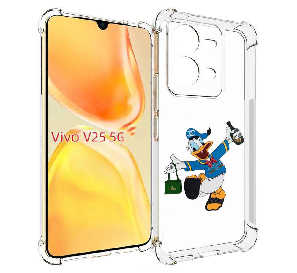 

Чехол MyPads модный-дональд-дак для Vivo V25 5G / V25e, Прозрачный, Tocco