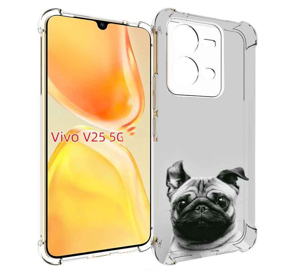 

Чехол MyPads мопс для Vivo V25 5G / V25e, Прозрачный, Tocco