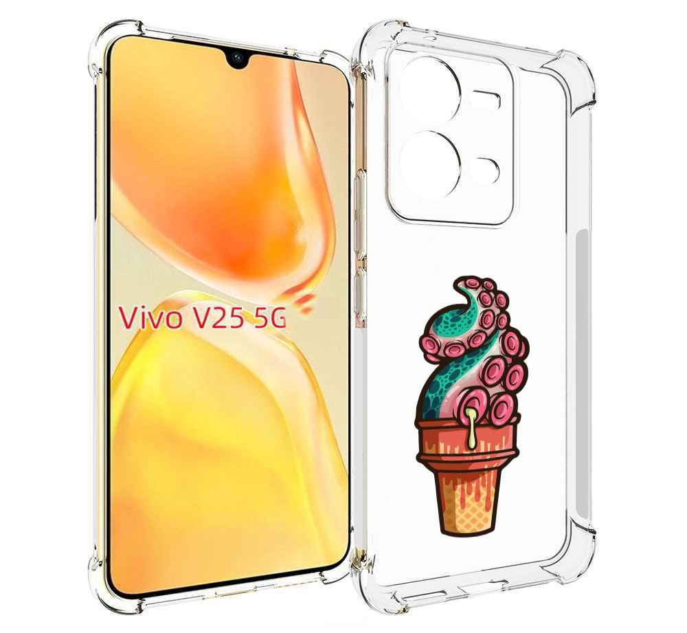 

Чехол MyPads мороженное для Vivo V25 5G / V25e, Прозрачный, Tocco
