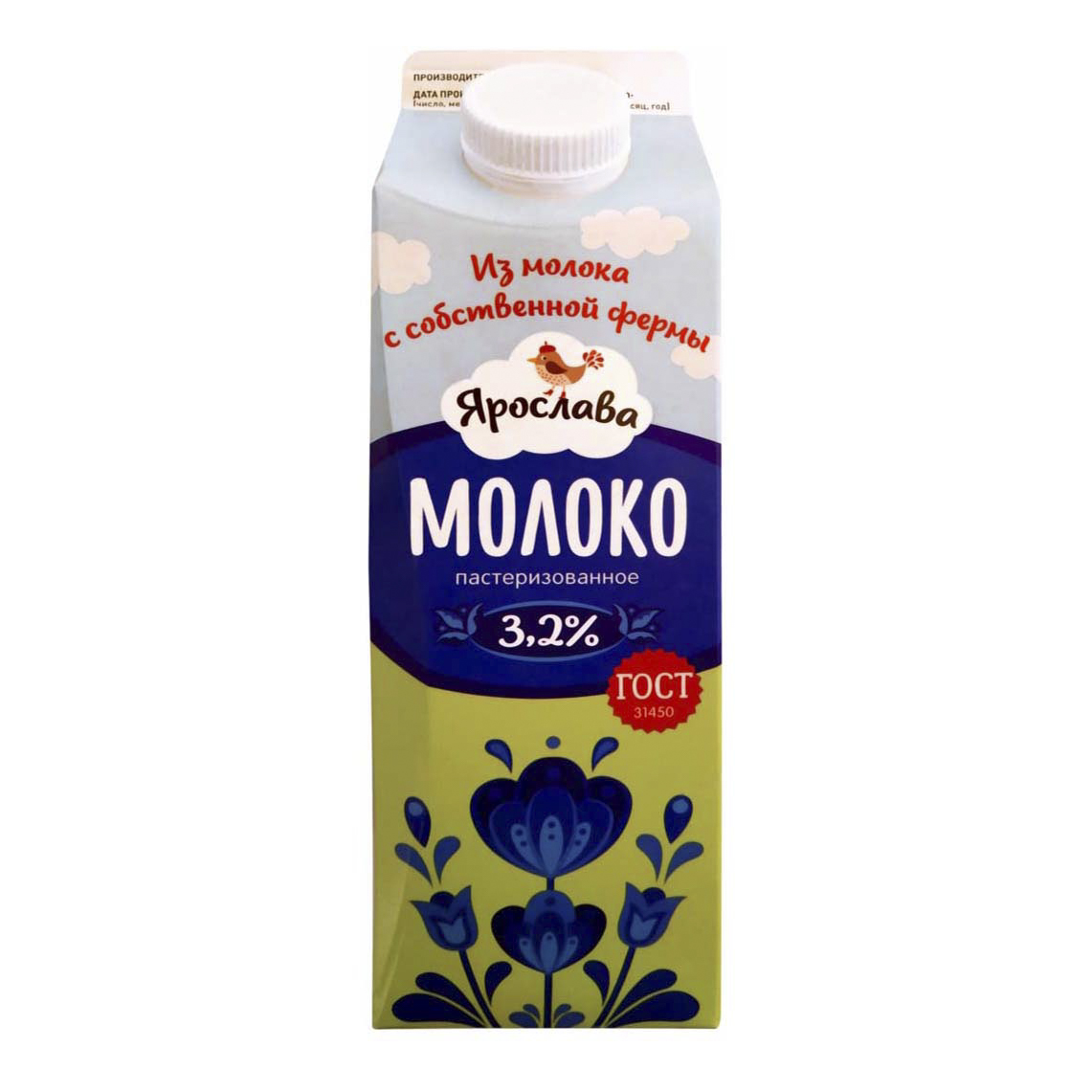 

Молоко 3,2% пастеризованное 930 мл Ярослава