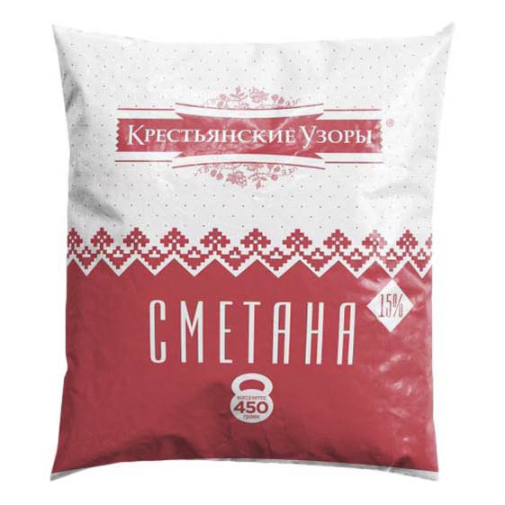 фото Сметана крестьянские узоры 15% 450 г