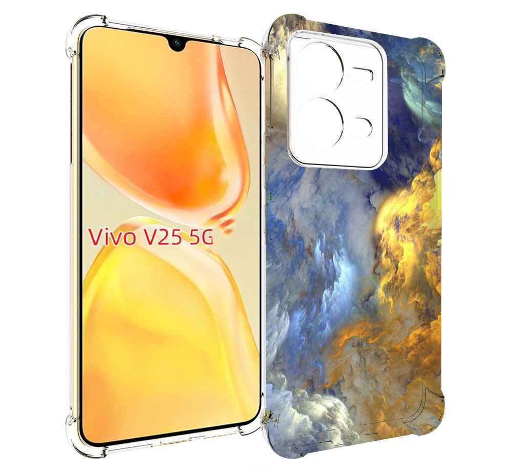 

Чехол MyPads мраморное небо для Vivo V25 5G / V25e, Прозрачный, Tocco