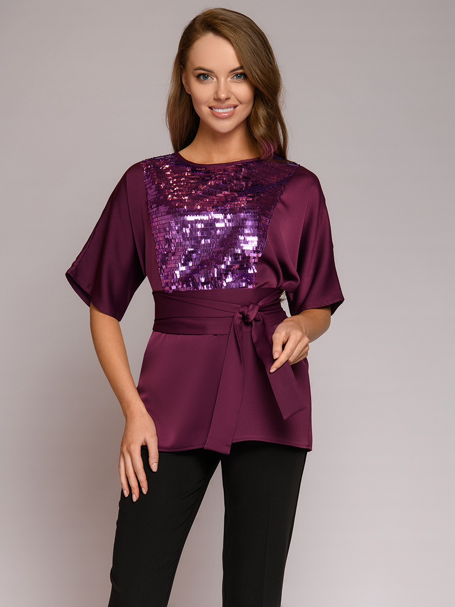 

Блуза женская 1001dress DM01747PP фиолетовая 48, DM01747