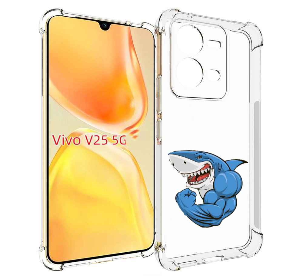 

Чехол MyPads накаченная акула для Vivo V25 5G / V25e, Прозрачный, Tocco