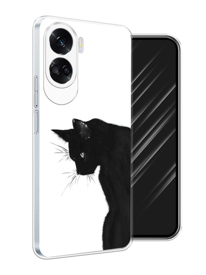 

Чехол Awog на Honor 90 Lite "Black cat", Черный;белый, 6122350-1