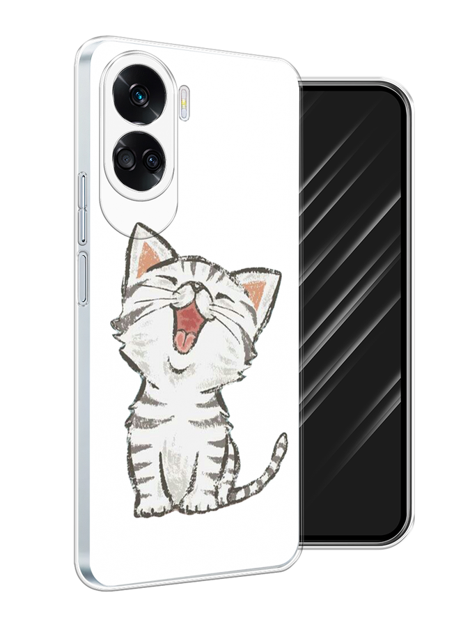 

Чехол Awog на Honor 90 Lite "Котенок рисованный", Серый;белый, 6122350-1