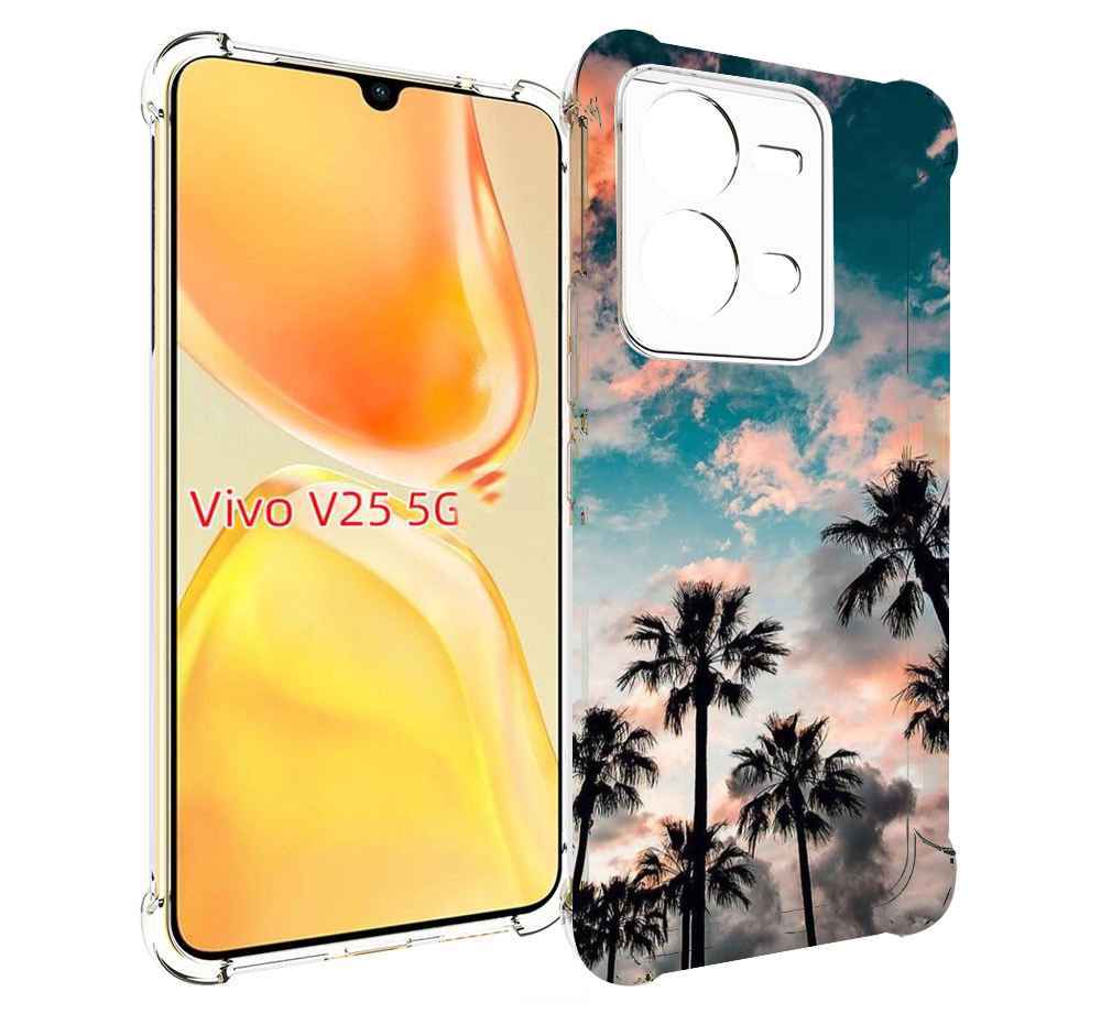 Чехол MyPads небо-с-пальмами для Vivo V25 5G / V25e