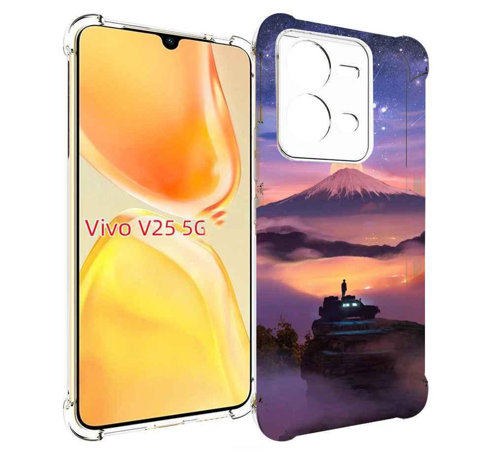 Чехол MyPads ночь-в-горах для Vivo V25 5G / V25e