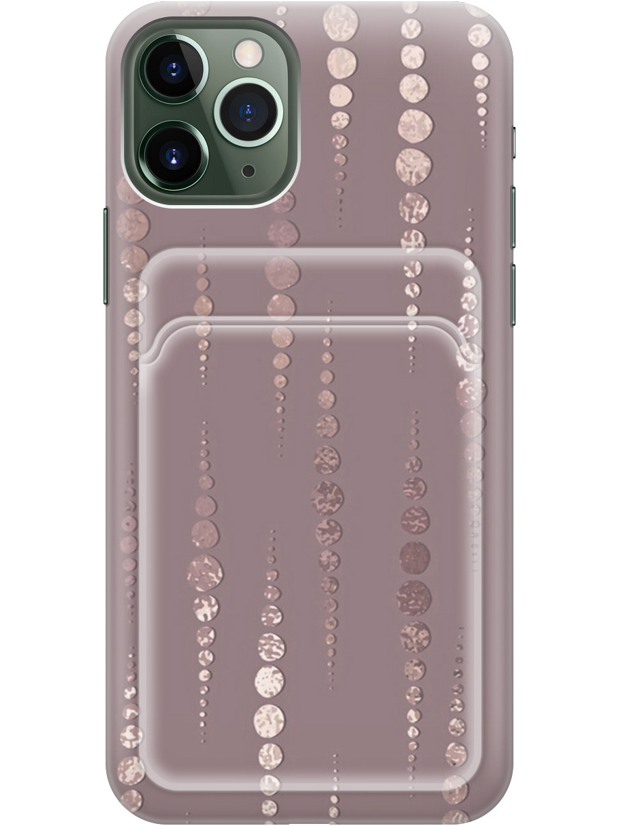 

Силиконовый чехол на Apple iPhone 11 Pro Max с рисунком "Монеты в розовых песках", Белый;розовый, 20012024