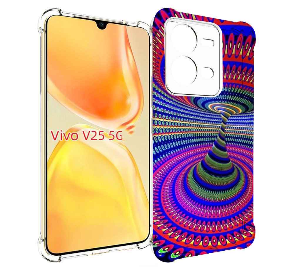 

Чехол MyPads оптическая иллюзия для Vivo V25 5G / V25e, Прозрачный, Tocco