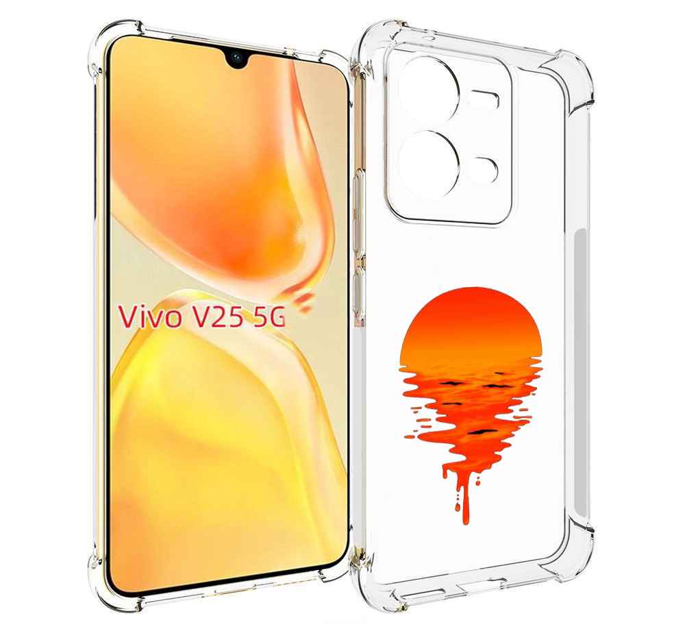 

Чехол MyPads оранжевый закат на воде для Vivo V25 5G / V25e, Прозрачный, Tocco