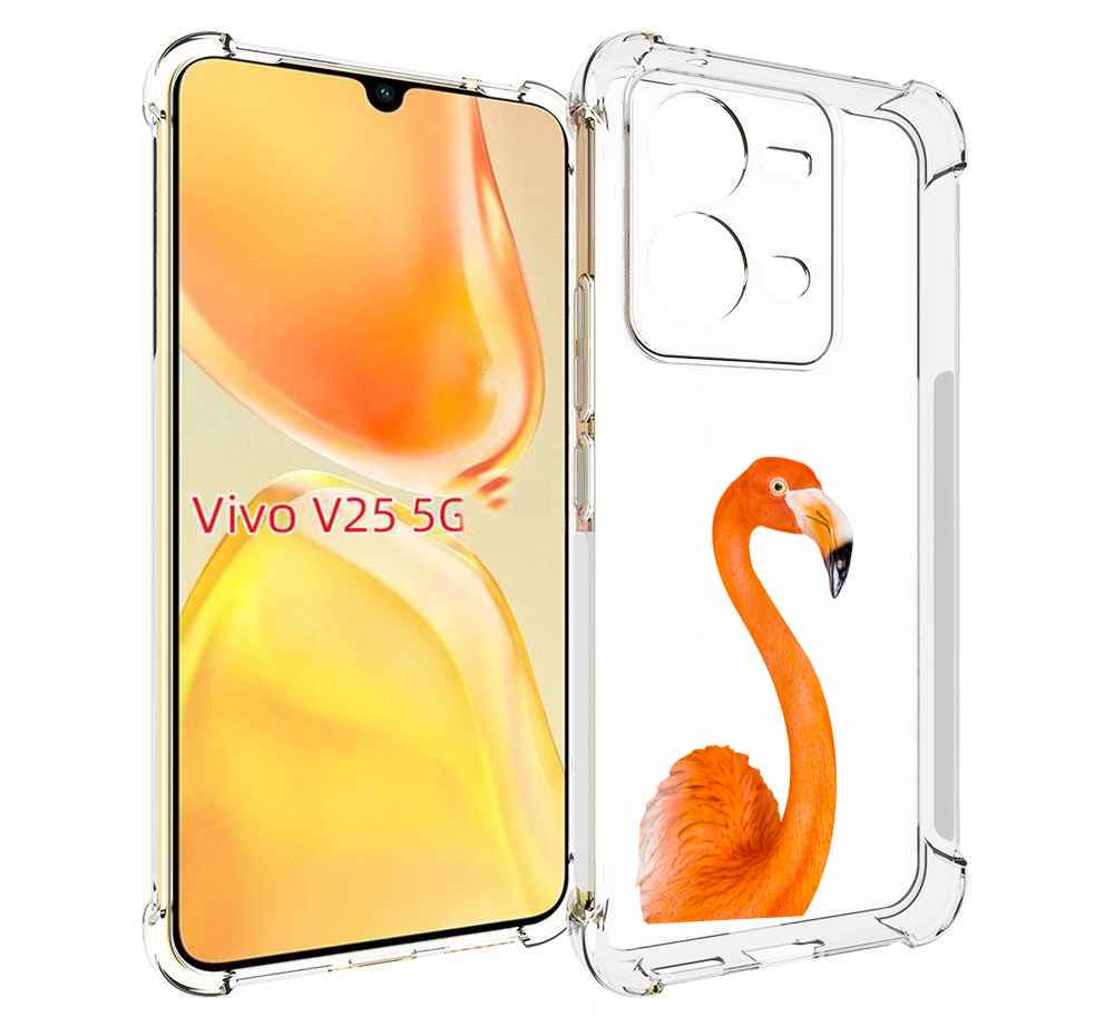 

Чехол MyPads оранжевый-фламинго для Vivo V25 5G / V25e, Прозрачный, Tocco
