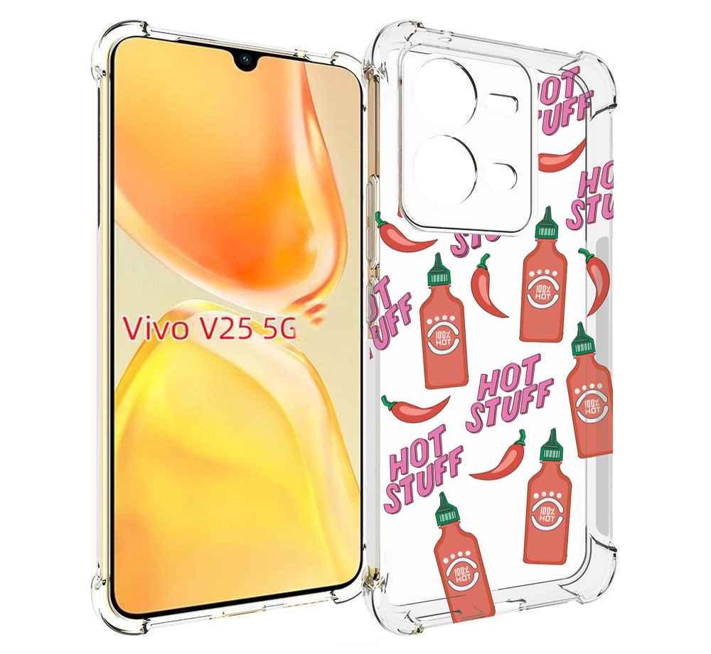 

Чехол MyPads острые-перчики для Vivo V25 5G / V25e, Прозрачный, Tocco