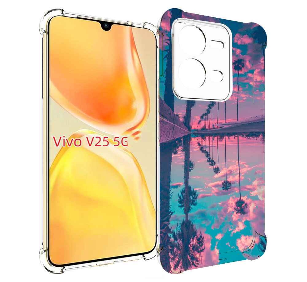 

Чехол MyPads отражение-пальм для Vivo V25 5G / V25e, Прозрачный, Tocco