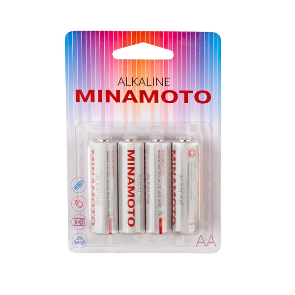 

Батарейка MINAMOTO Alkaline / 1.5 В / AA (LR6) 4 штуки в блистере