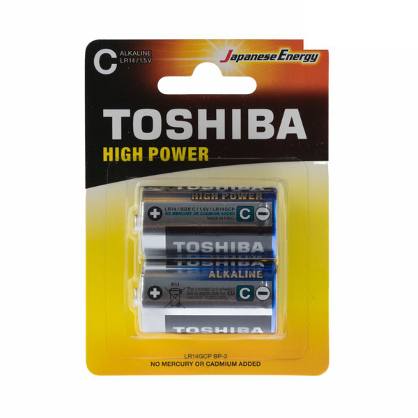 фото Батарейка toshiba alkaline lr14 (с)/ 1.5 в/ 2 штуки в блистере