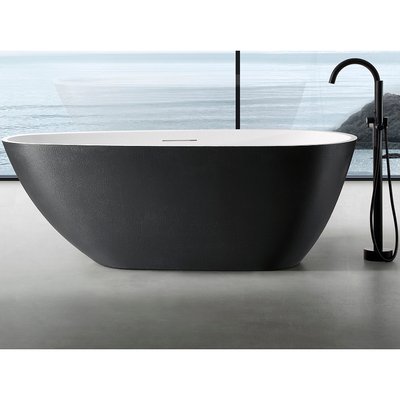 Ванна Abber Dortmund 170x75 AM9911BW черно-белая матовая ванна из полиэфирной смолы abber