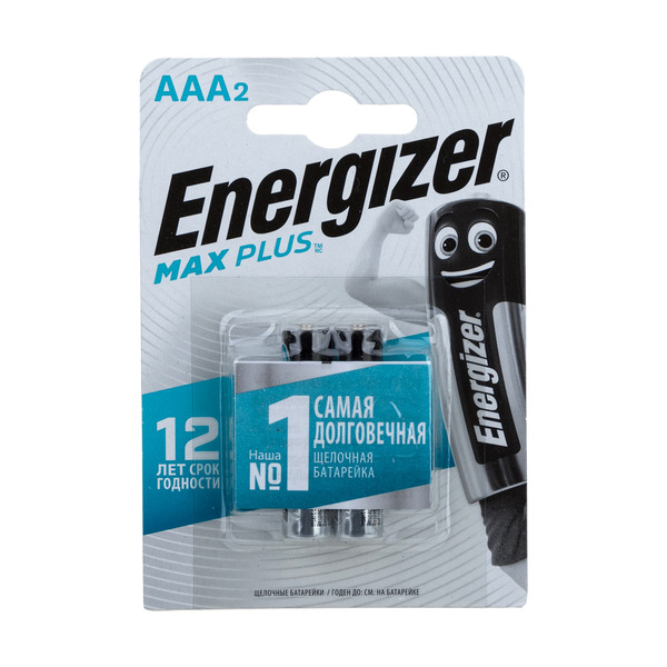 

Батарейка Energizer MAX PLUS AAA (LR03) 2 штуки в блистере, Energizer-6