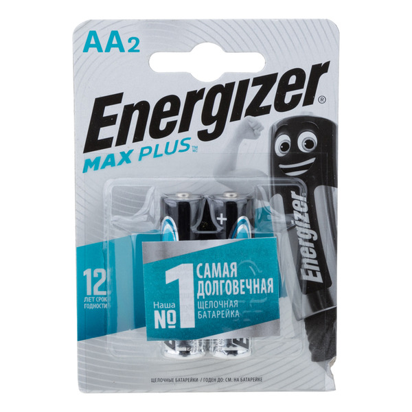 

Батарейка Energizer MAX PLUS AA (LR6) 2 штуки в блистере, Energizer-6