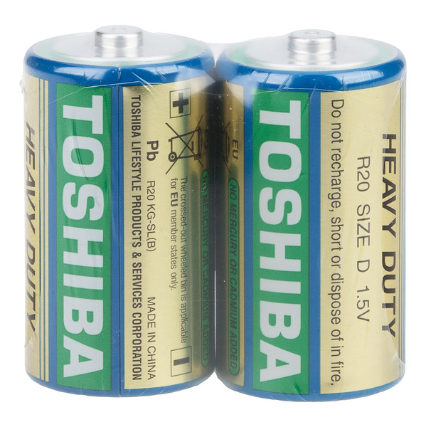 фото Батарейка toshiba heavy duty r20 / d / 1.5 в/ 1.5 v/ 2 штуки sr