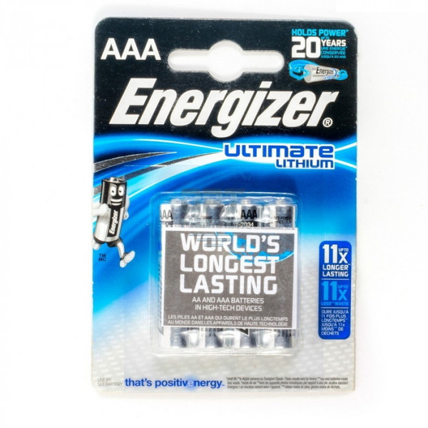 

Батарейка Energizer ULTIMATE LITHIUM (литиевые) 1.5 В / AAA (FR03) 4 штуки в блистере