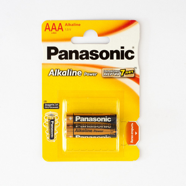 

Батарейка Panasonic Alkaline Power / 1.5 В / AAA (LR03) 2 штуки в блистере