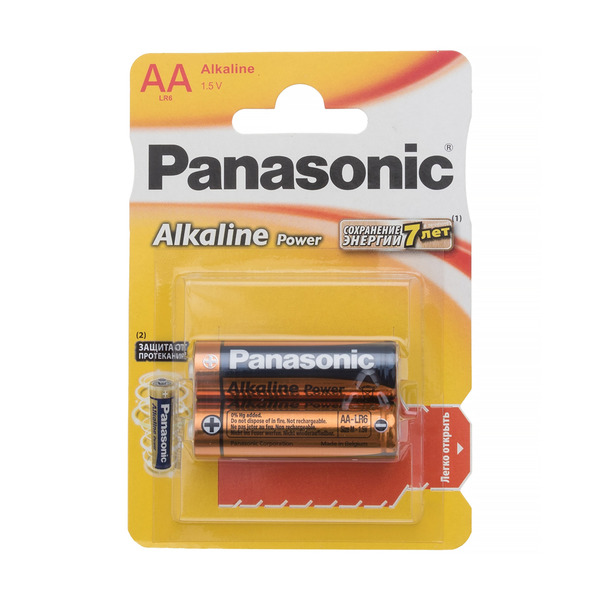 

Батарейка Panasonic Alkaline Power (Size M) / 1.5 В / AA (LR6) 2 штуки в блистере