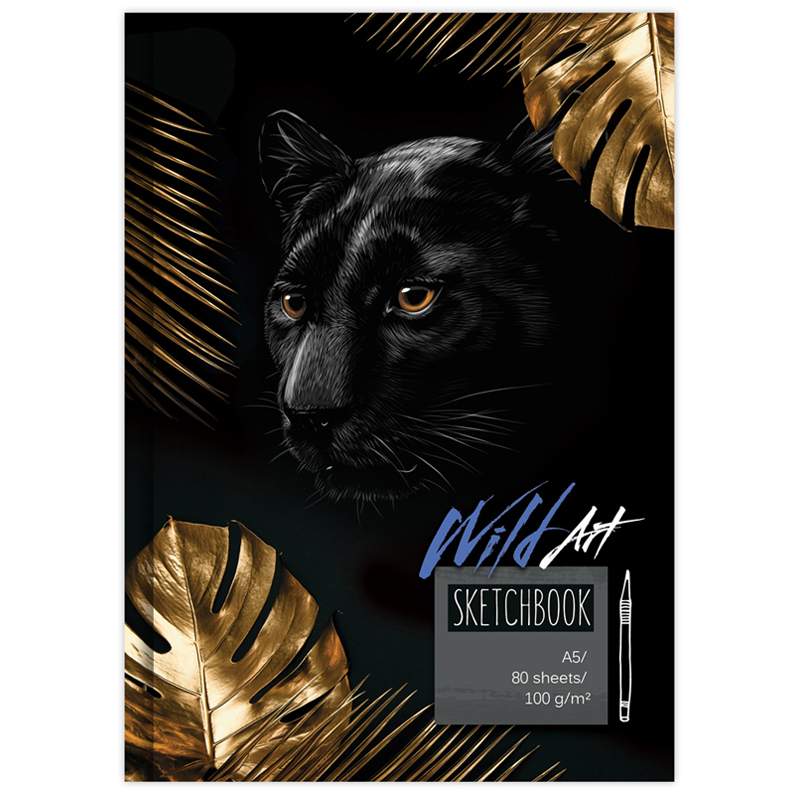 фото Скетчбук 80л. а5 7бц bg "wild art" матовая ламинация выб. лак 80г/м2 - (3 шт.) nobrand