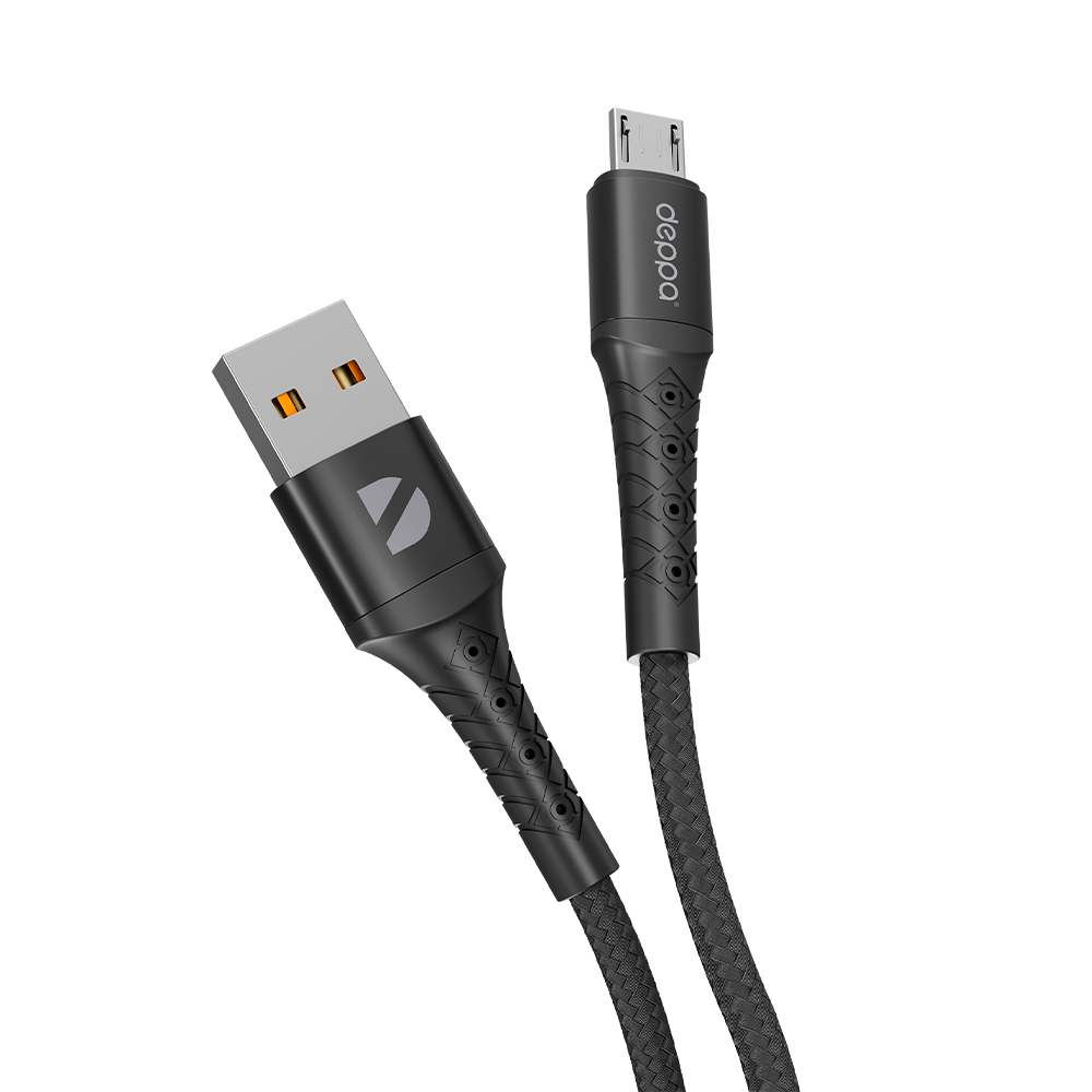 Дата-кабель Armor USB – micro-USB, 1 м, черный, Deppa, крафт, Deppa
