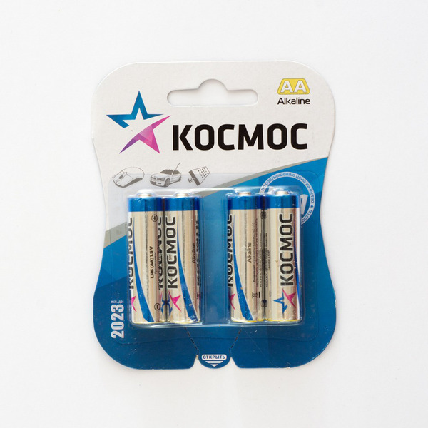 

Батарейка KOCMOC Alkaline / 1.5 В / AA (LR6) 4 штуки в блистере