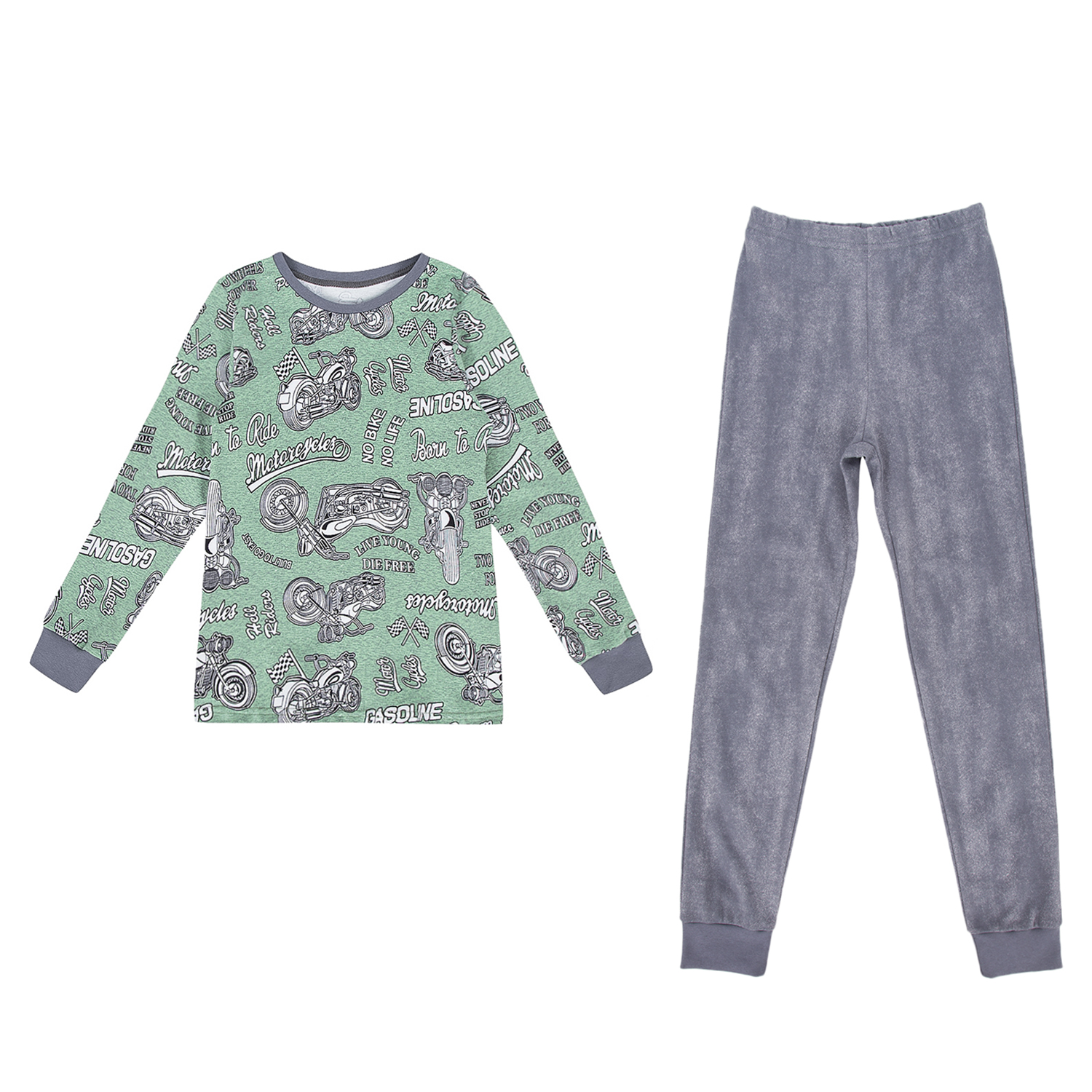 

Пижама джемпер/брюки Leader Kids хаки/серый р.146, GL001029760