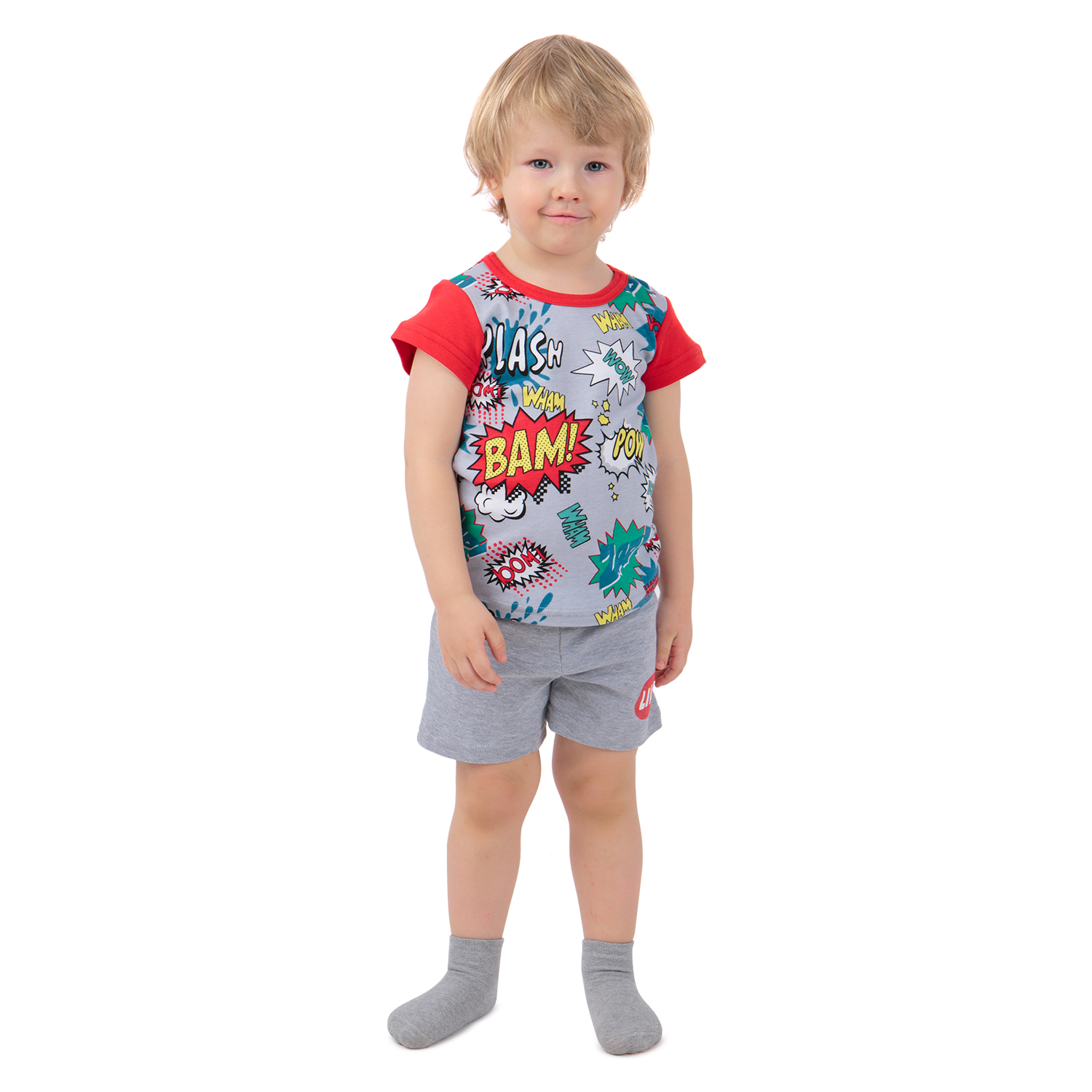 

Пижама футболка/шорты Leader Kids серый р.116, GL001129111
