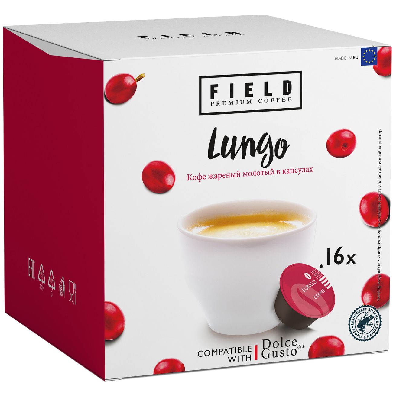 

Кофе в капсулах Field Lungo, 16 шт, Lungo, 16 шт