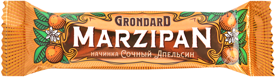 фото Марципановый батончик grondard с апельсиновой начинкой 50 г