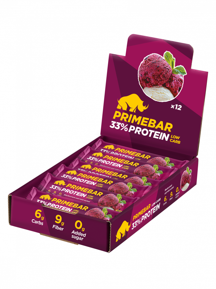 фото Протеиновые батончики primebar low carb cмородиново-мятный сорбет (12 шт*40 гр) prime kraft