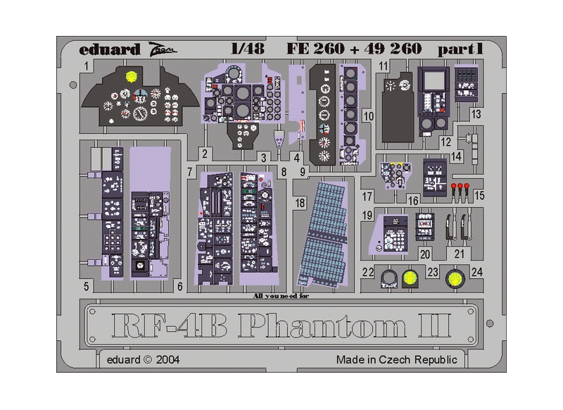 

Цветное фототравление Eduard FE259 для RF-4E