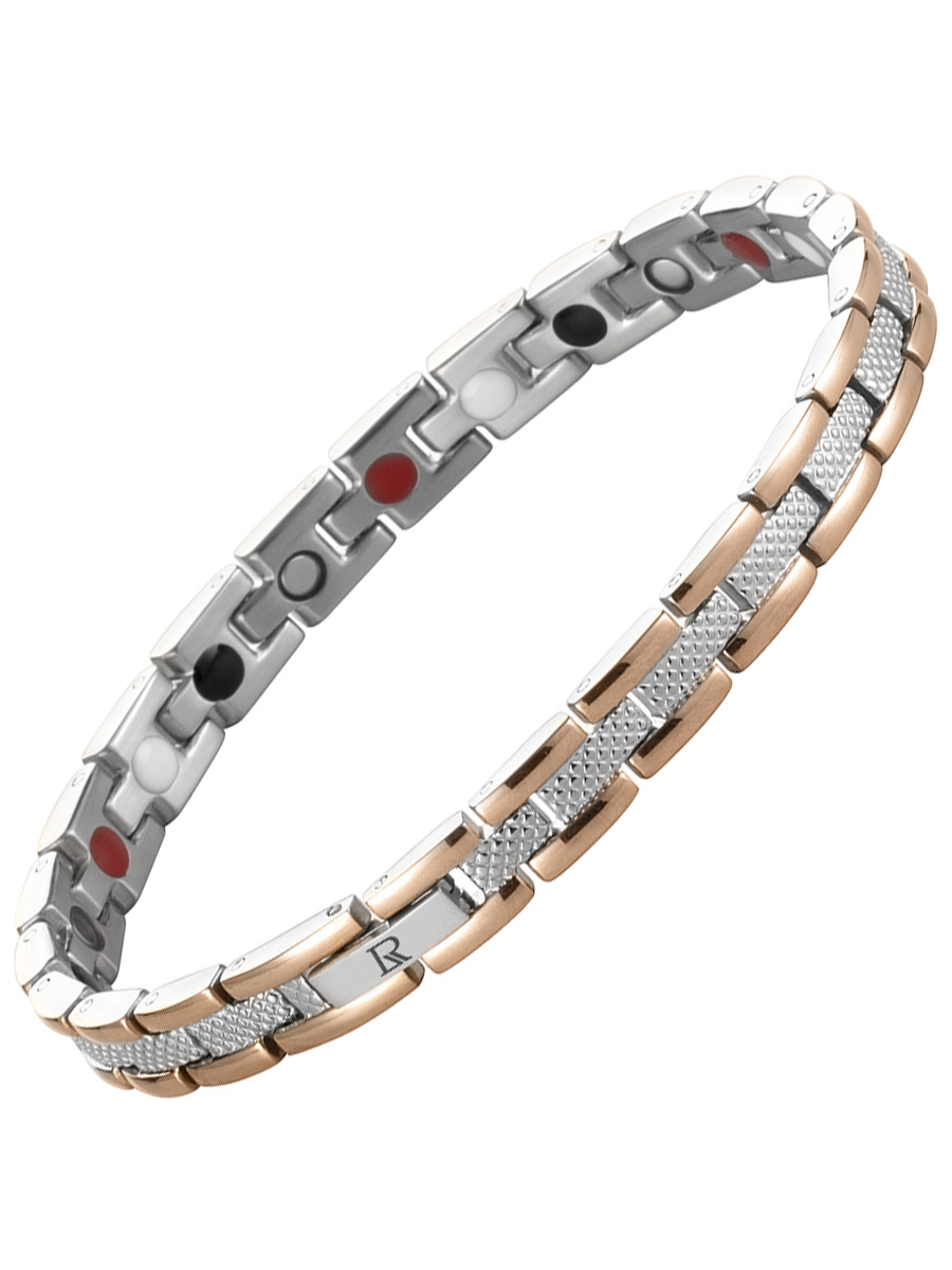 

Браслет из медицинской стали с магнитами/турмалином р.17-21 Luxorium Noel Rose Gold, Noel