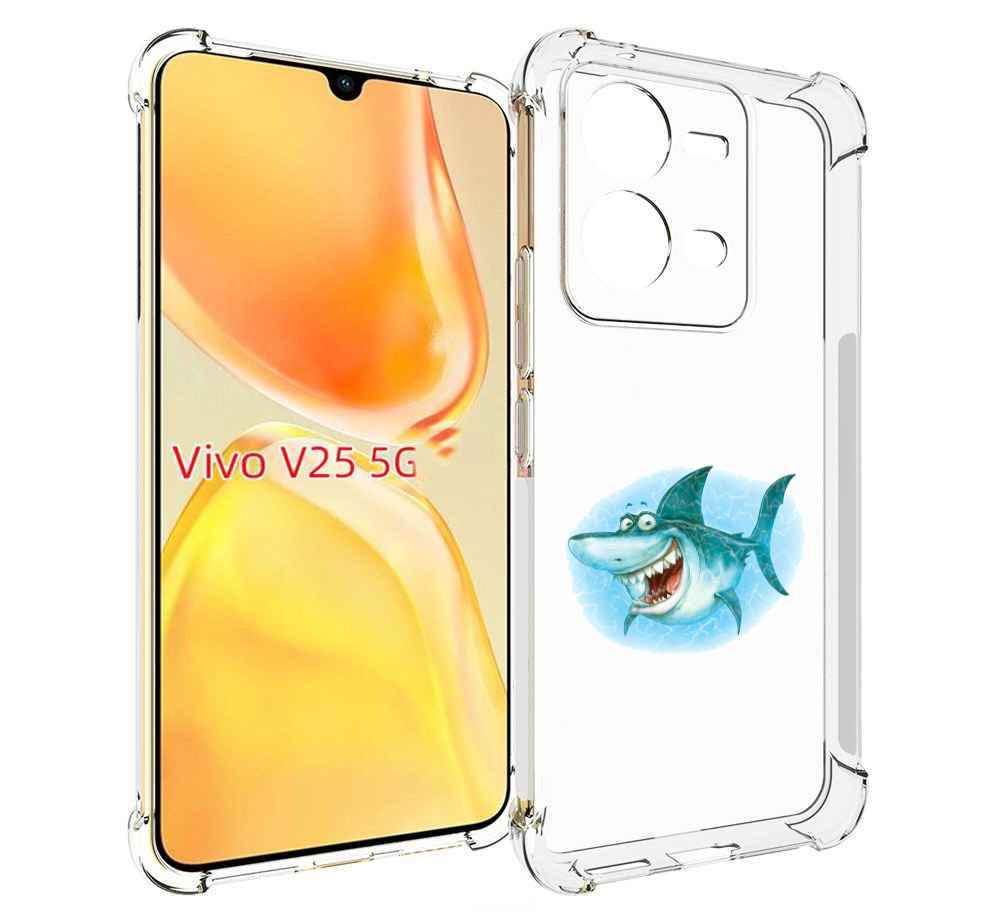 

Чехол MyPads веселая акула для Vivo V25 5G / V25e, Прозрачный, Tocco