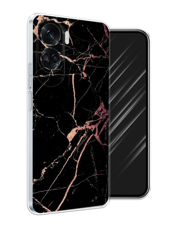 

Чехол Awog на Honor 90 Lite "Мрамор розовое золото", Черный;розовый, 6122350-1