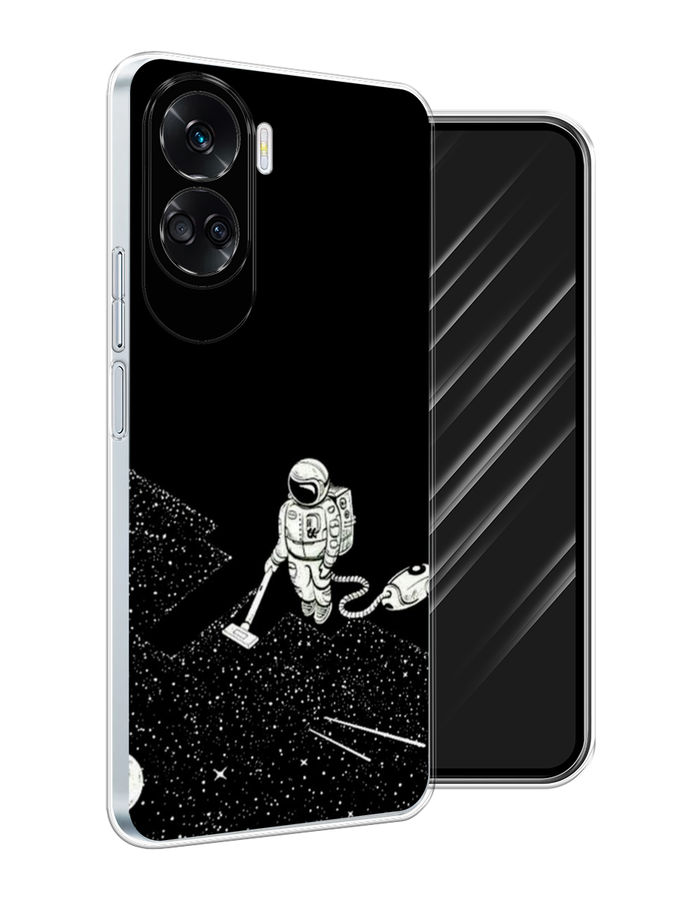 

Чехол Awog на Honor 90 Lite "Космонавт с пылесосом", Белый, 6122350-1