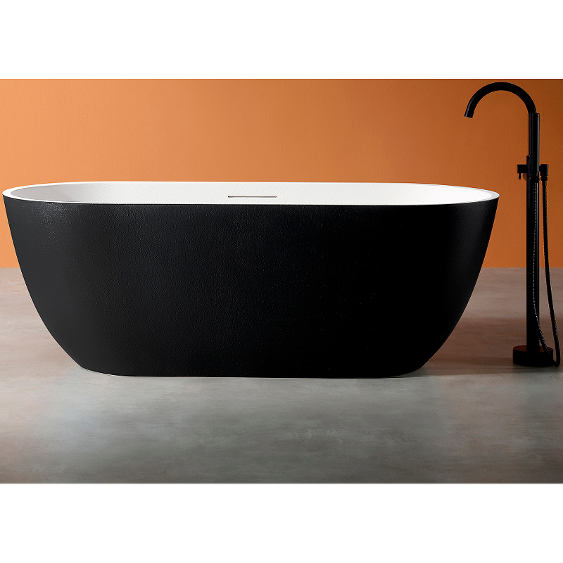 Ванна Abber Frankfurt 170x75 AM9941BW черно-белая матовая ванна из полиэфирной смолы abber