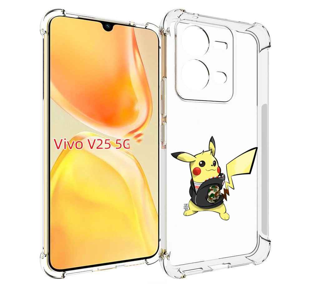 

Чехол MyPads пикачу для Vivo V25 5G / V25e, Прозрачный, Tocco