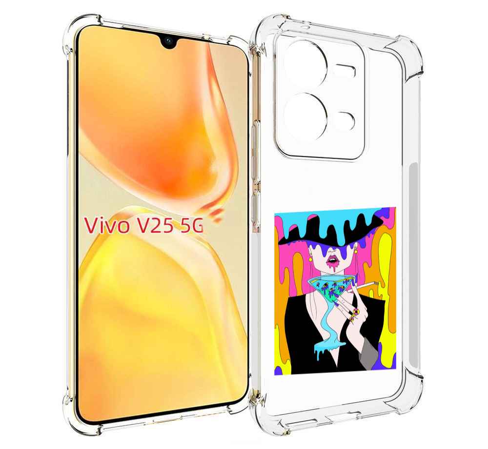 

Чехол MyPads плавленая девушка акварель женский для Vivo V25 5G / V25e, Прозрачный, Tocco