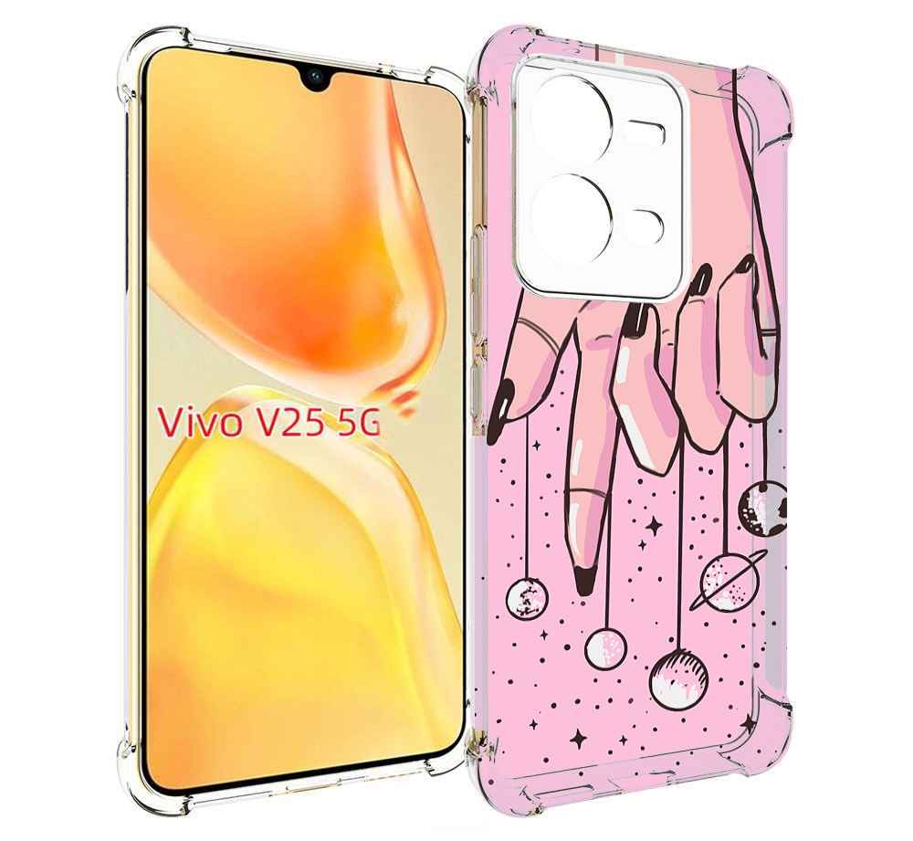 

Чехол MyPads планеты-на-пальцах для Vivo V25 5G / V25e, Прозрачный, Tocco